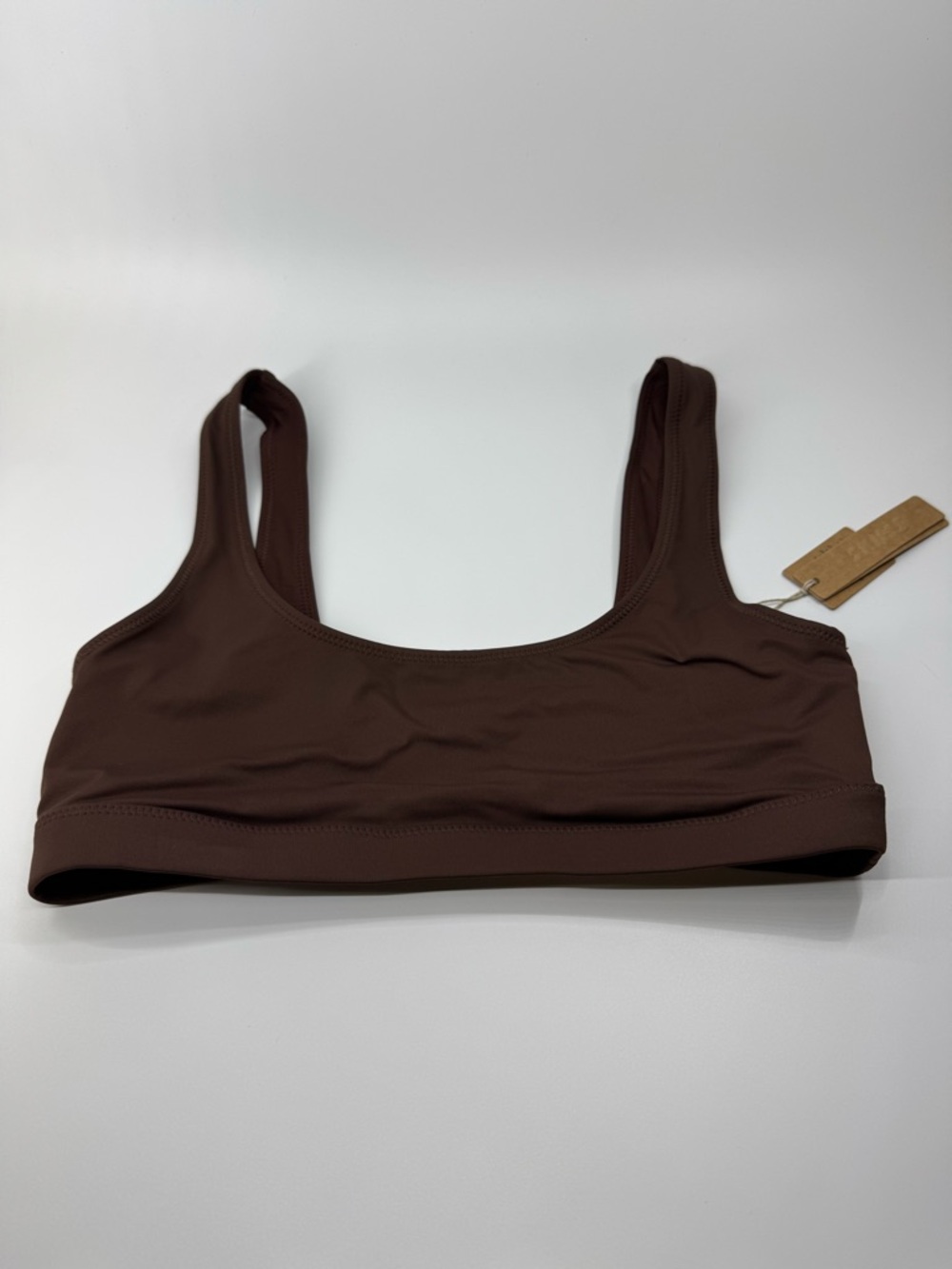 SKIMS Recycled Swim Tank Bikini Top Womens Small Cocoa Brown